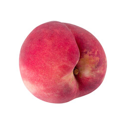 Ripe juicy peaches fruit isolated on a transparent background