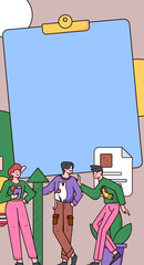 Business People Flat Vector Concept Operation Hand Drawn Illustration
