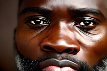 Portrait, african man of a tribe. Warrior, Tribal. Looking camera. Generative AI