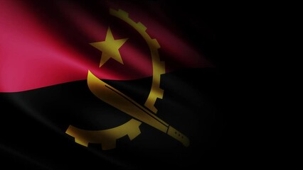 Angola Waving Flag. Seamless loop animation closeup waving. 