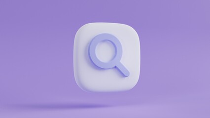 search icon 3d magnifying, soft