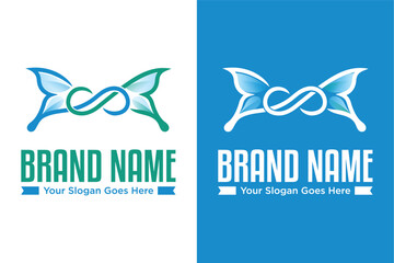 simple modern Beauty Butterfly infinity illustration logo design