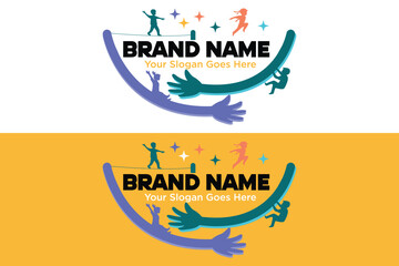 Kids play room Playground Children zone for games cartoon illustration logo design