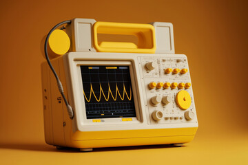 Fototapeta premium Heart monitor measuring vital signs, medical technology. Generative AI.