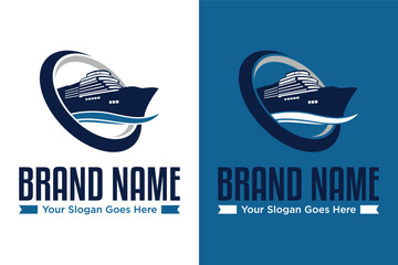 Fototapeta premium simple modern Cruise ship vector illustration logo design