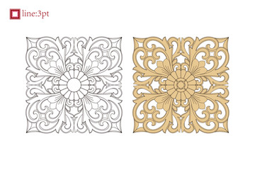 Baroque minimal luxury delicate abstract geometric spiral art curve decoration. Chinese auspicious retro symmetrical pattern. Trendy silhouette. Design decoration inspiration element.