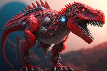 dinosaur robot  created using AI Generative Technology