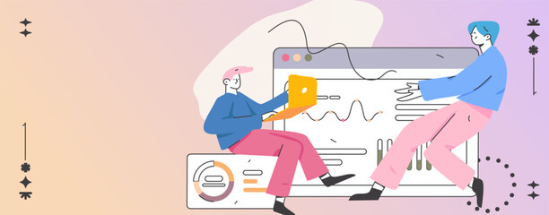 Business People Flat Vector Concept Operation Hand Drawn Illustration
