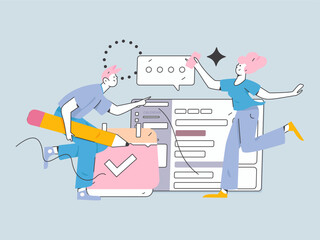 Business People Flat Vector Concept Operation Hand Drawn Illustration
