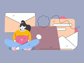 Business People Flat Vector Concept Operation Hand Drawn Illustration
