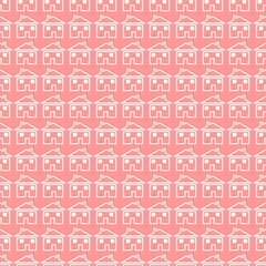 Pink & ivory small home seamless pattern