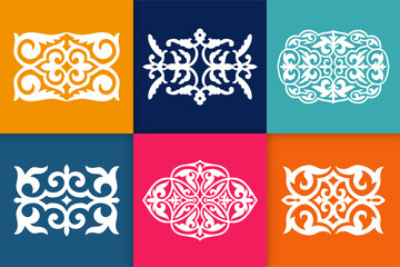 Mandalas. Vintage decorative elements. Six ethnic mandala patterns set Oriental pattern, vector illustration. Islam, Arabic, Indian, Turkish, Pakistan, Chinese, ottoman motif ethnic Mandala ornament
