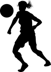 Female Soccer Football Player Woman Silhouette