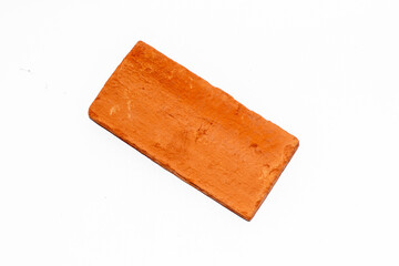 Red brick building construction materials. isolated on white background