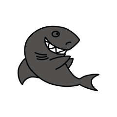 blue and cute sharks are clapping