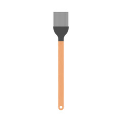 Basting brush icon clipart vector illustration. Kitchen basting brush for oil flat vector design. Kitchen brush icon isolated on white. Basting brush cartoon