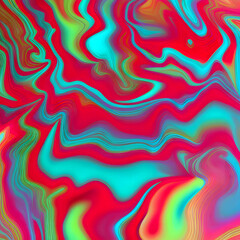 Farbenfroher Geometrischer Phantasievoller Hintergrund -  Creative Trend: Psychic Waves - Generative AI