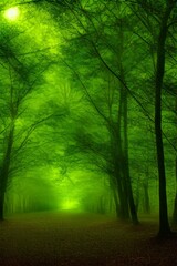 Green color leaves - generative ai