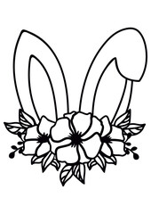 Floral rabbit ears. Easter vector illustration