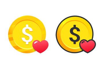 Money love icon symbol. Illustration vector