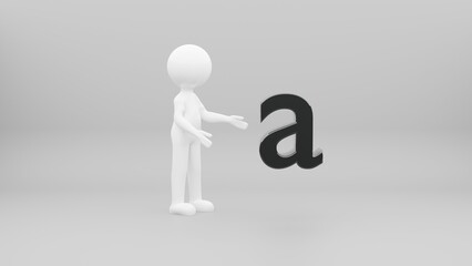 3d person with letter