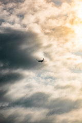 Airplane in the middle of the sky, Jeju island, South Korea