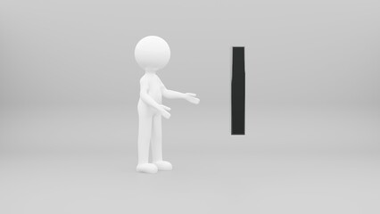 3d person with letter