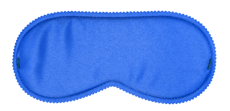 Blue sleeping eye mask cut out