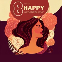 Happy women's day poster design, vector style illustration