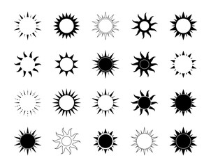 Sun Icon Logo Vector Collection. Simple minimal modern design.
