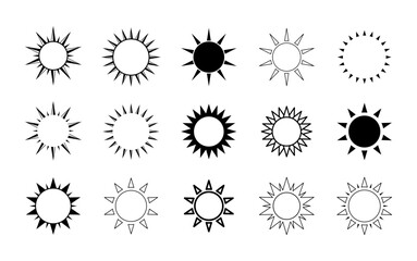 Sun Icon Logo Vector Collection. Simple minimal modern design.