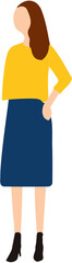 Woman in Elegant Dress Flat Icon