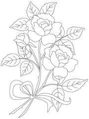 hand drawn simple flower coloring pages for kids and adult