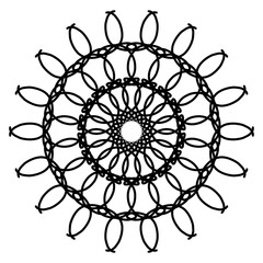 transparent mandala design, round pattern vector design
