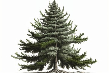 Fototapeta premium Christmas tree isolated on white