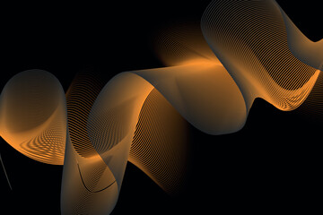 orange and black wave abstract background, suitable for landing page and computer desktop background. 3d vector