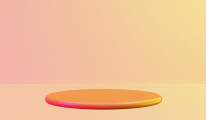 3d render simple orange stage for commercial product showcase.