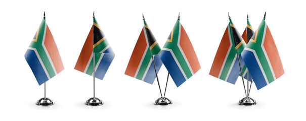 Small national flags of the South Africa on a white background © butenkow