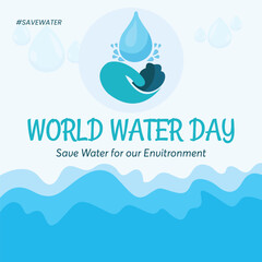 World water day design illustration . World Water Day at 22 march poster campaigns. Save earth water. can be used for banner, poster, greeting card, website, flyer.