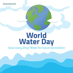 World water day. Globe Concept design for banner poster Design.