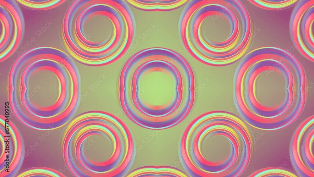 Poster Infinite digital seamless loop animation pattern of multi colored impossible twisted shapes. Geometric abstract art background. Creative design. 3d rendering. 4K, Ultra HD resolution