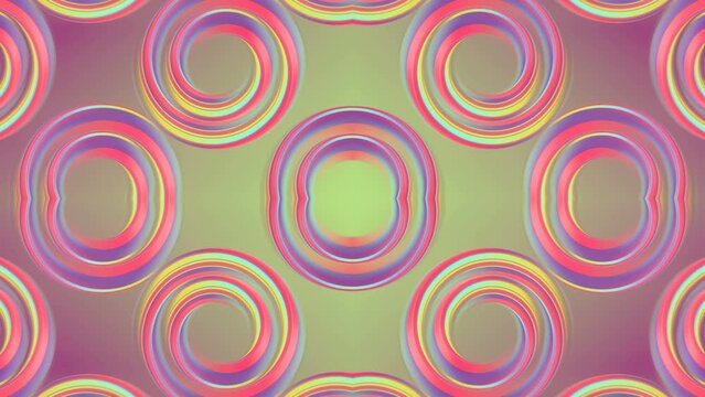 Infinite digital seamless loop animation pattern of multi colored impossible twisted shapes. Geometric abstract art background. Creative design. 3d rendering. 4K, Ultra HD resolution