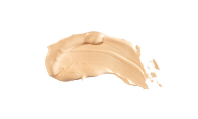 Correcting smear of concealer, isolated on a white background.	
