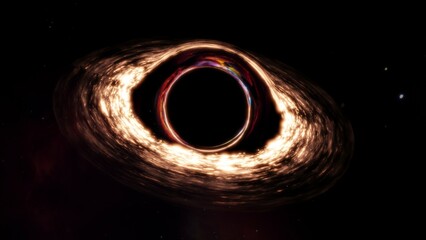 3D illustration of a black hole.