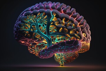 Human Brain Organ Medical Biology Abstracts. Generative Ai