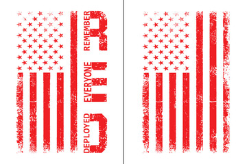 Red Friday. Remember Everyone Deployed Flag Design.