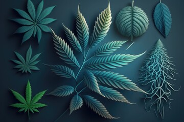 Flora of the medical marijuana plant. Specifically, a type of cannabis. Plant a seed of weed. Generative AI