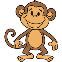 happy cartoon monkey illustration © Marek49