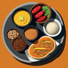Mexican and Colombian food vector illustration