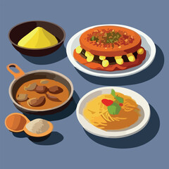 Mexican and Colombian food vector illustration